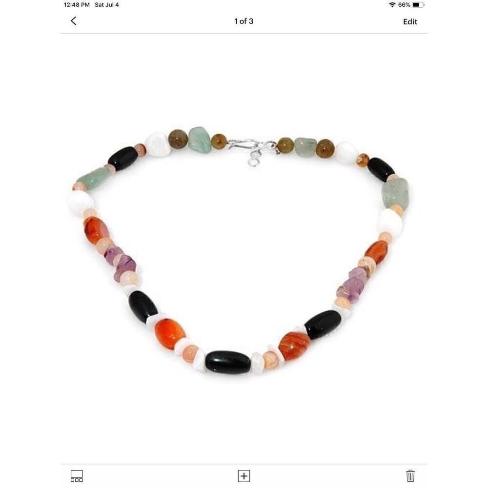Gorgeous New Genuine Multi-Bead Gemstone Necklace